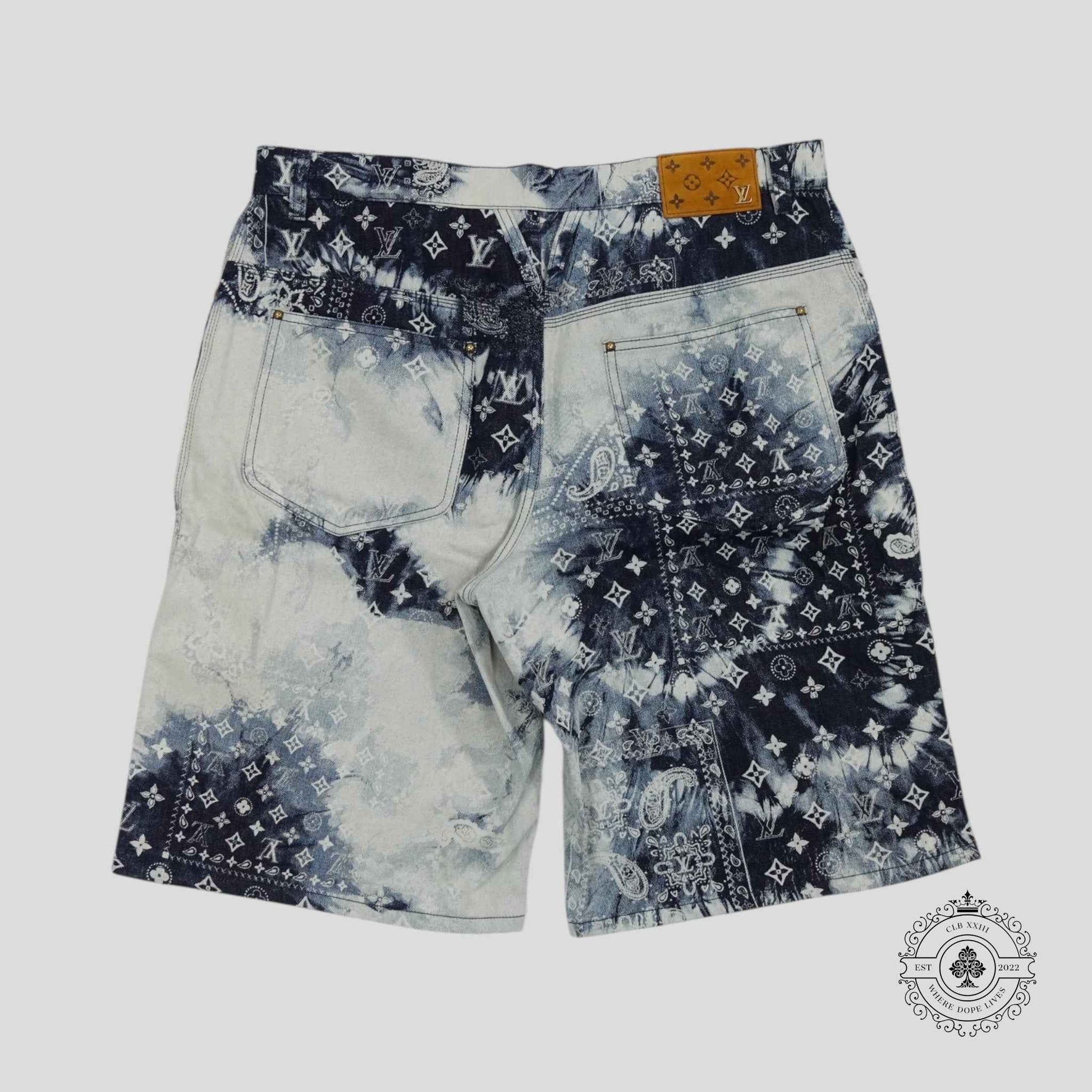 Louis Vuitton Monogram Bandana Denim Shorts in Blue