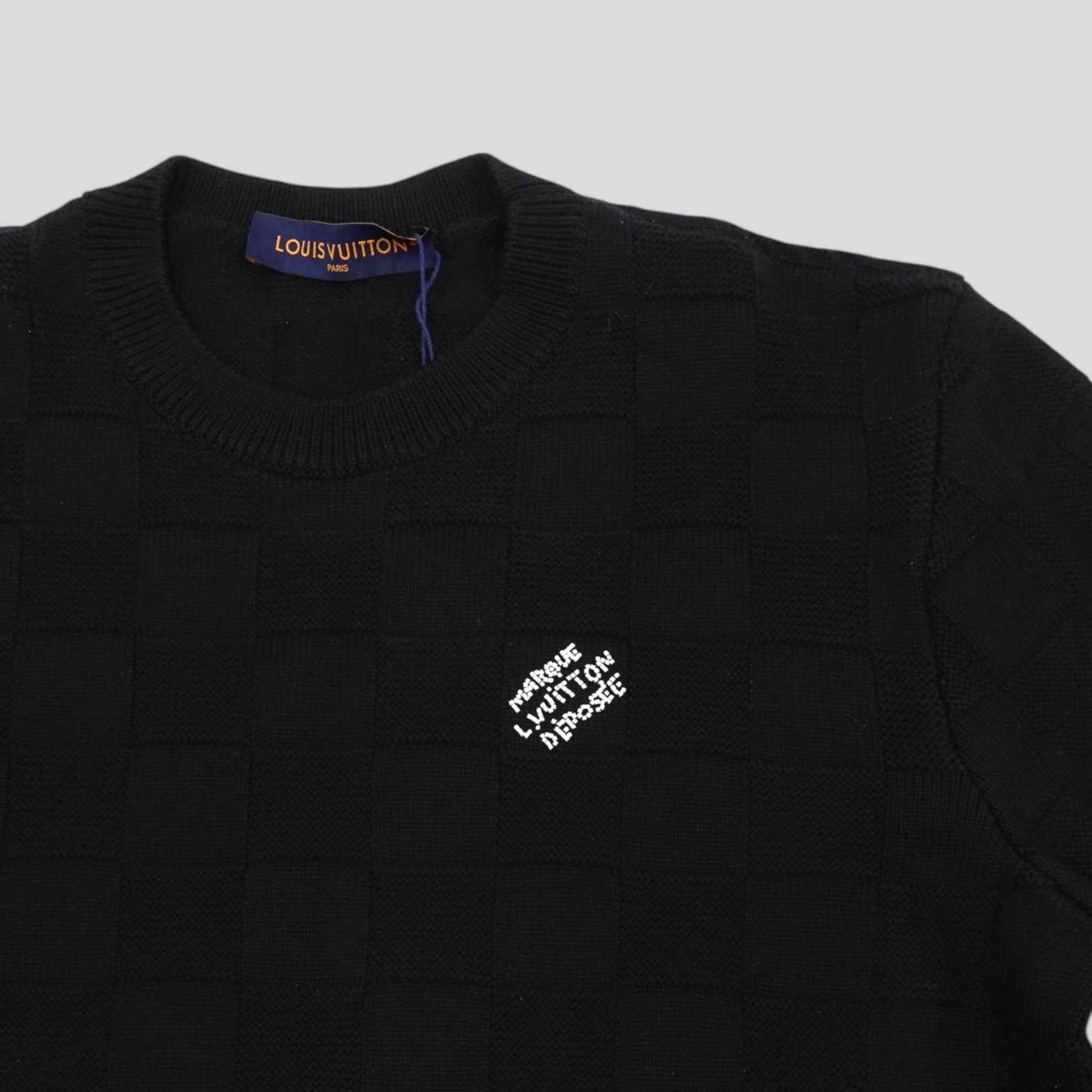Louis Vuitton Damier Pearl Embroidered Pullover in Black