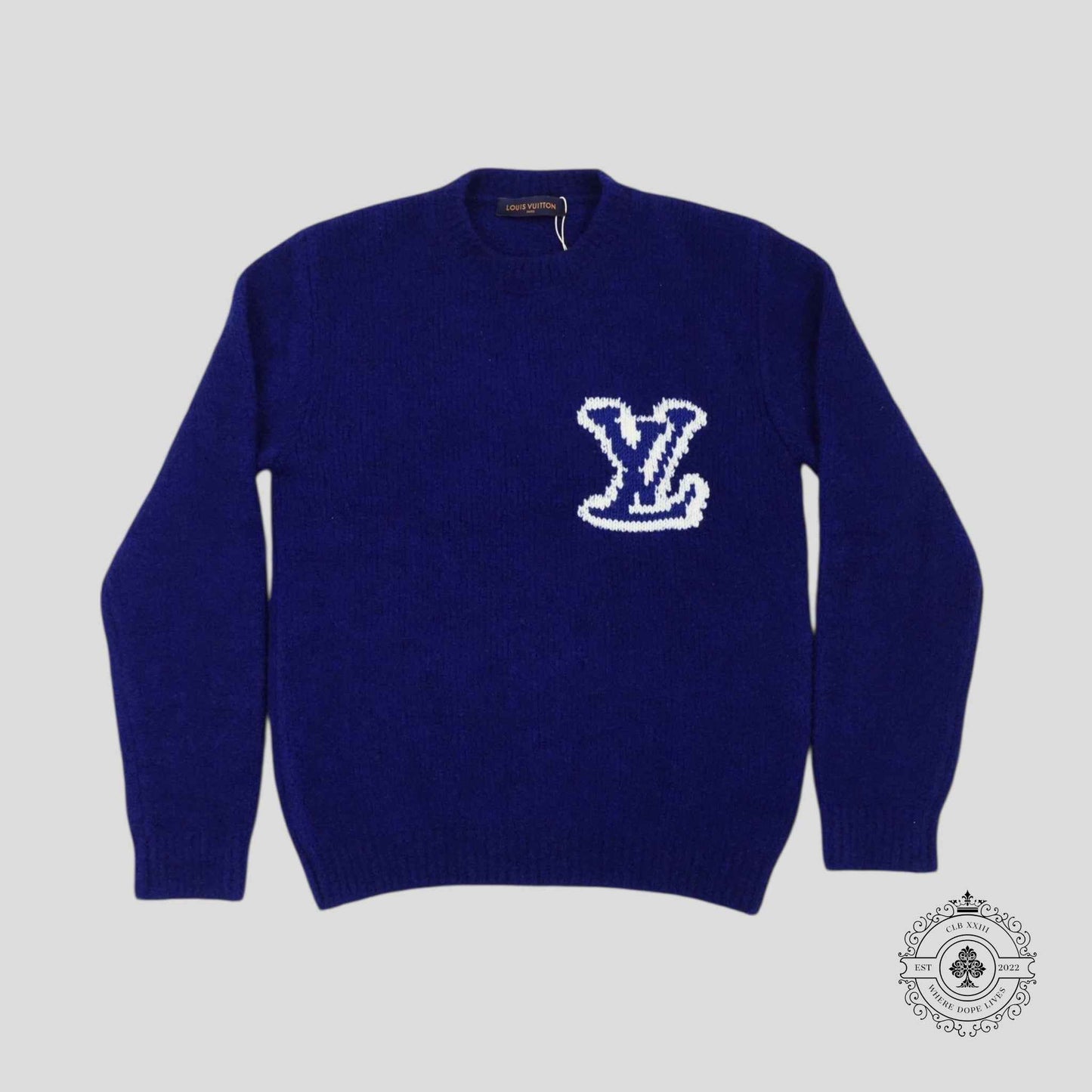 Louis Vuitton LV Jacquard Sweater in Royal Blue