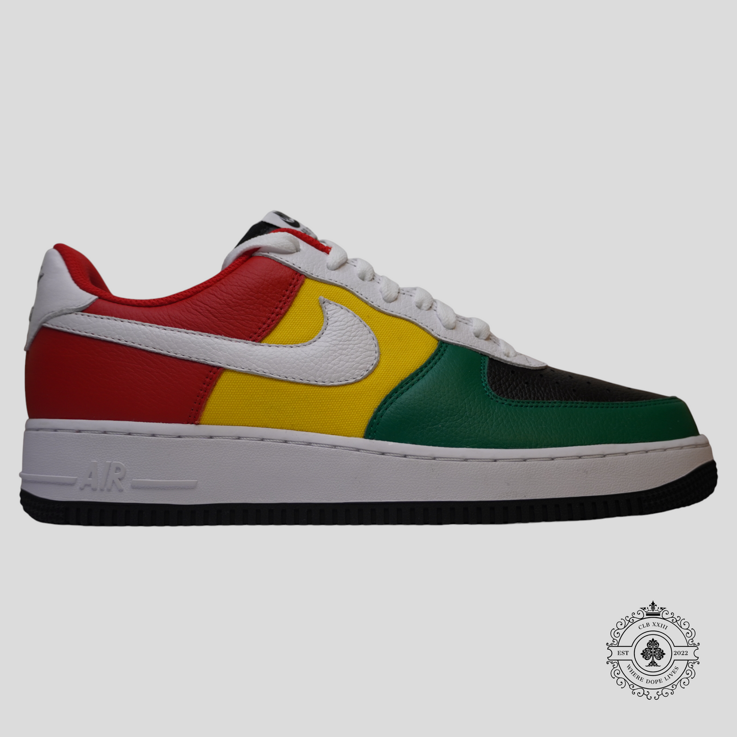 Nike Air Force 1 By You in Green/Yellow/Red
