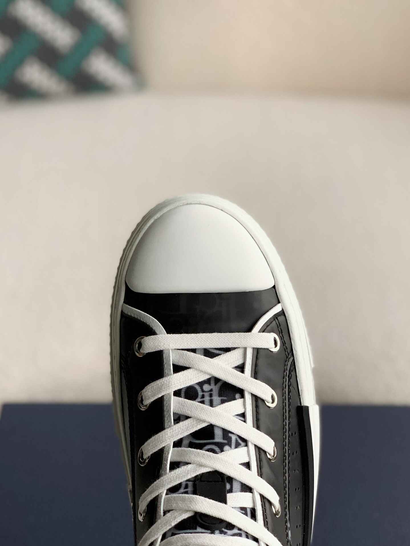 Dior B23 High-Top Sneaker in Black & White Dior Oblique Canvas CUSTOM