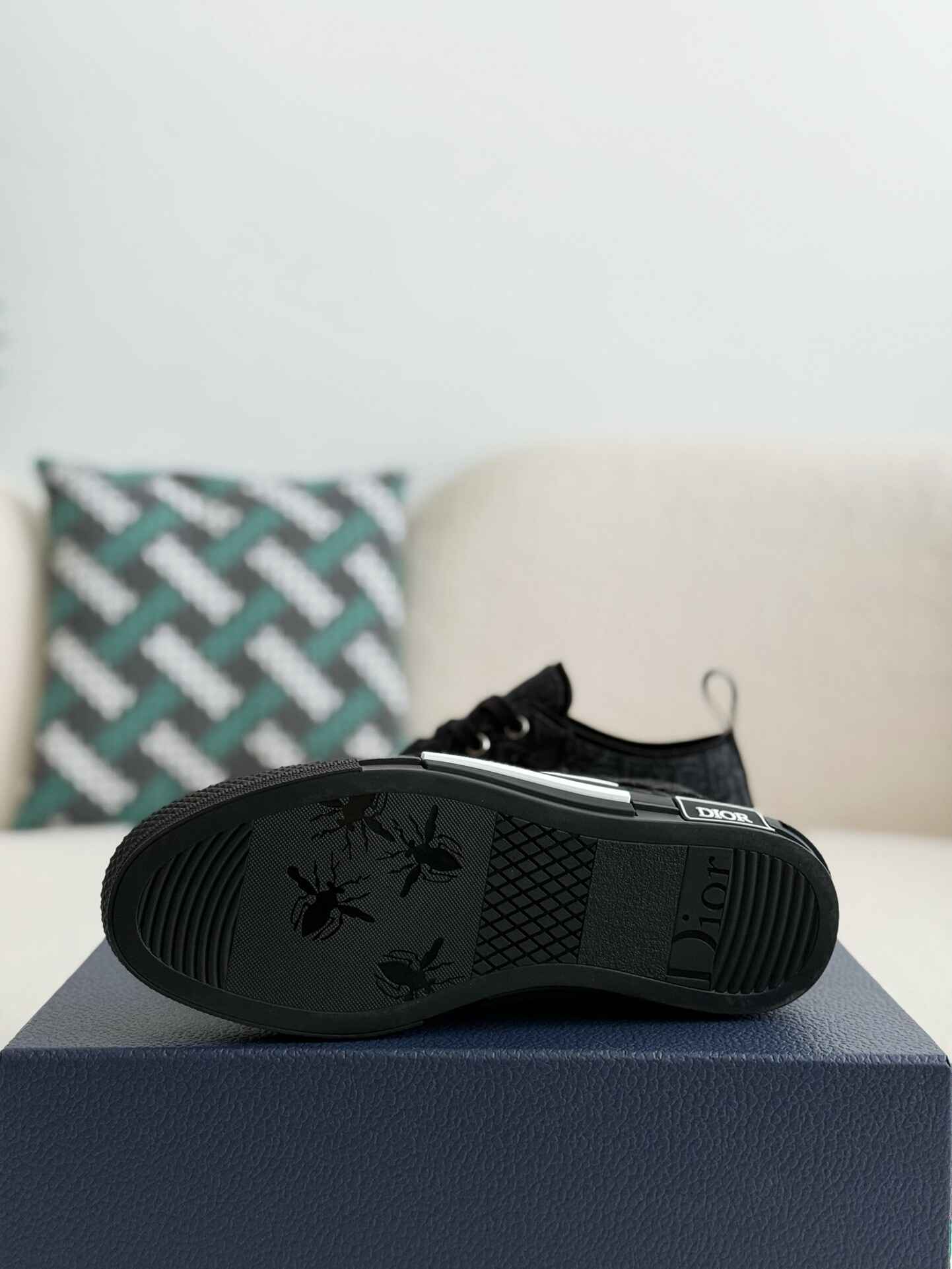 Dior B23 Low-Top Sneaker in Black Dior Oblique Jacquard (Black Sole Version) CUSTOM