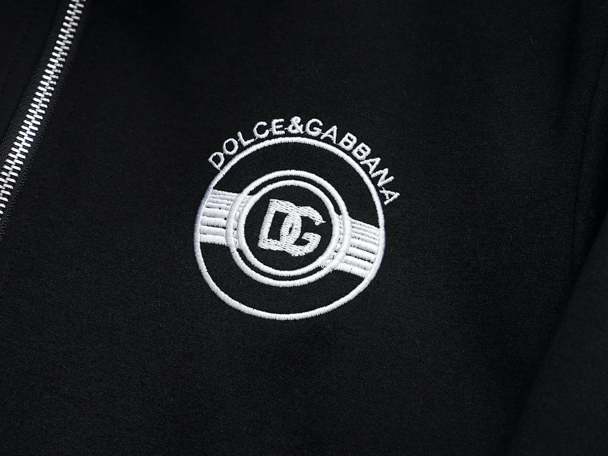 Dolce & Gabbana Circular DG Crest Logo Technical Jersey Tracksuit Black CUSTOM