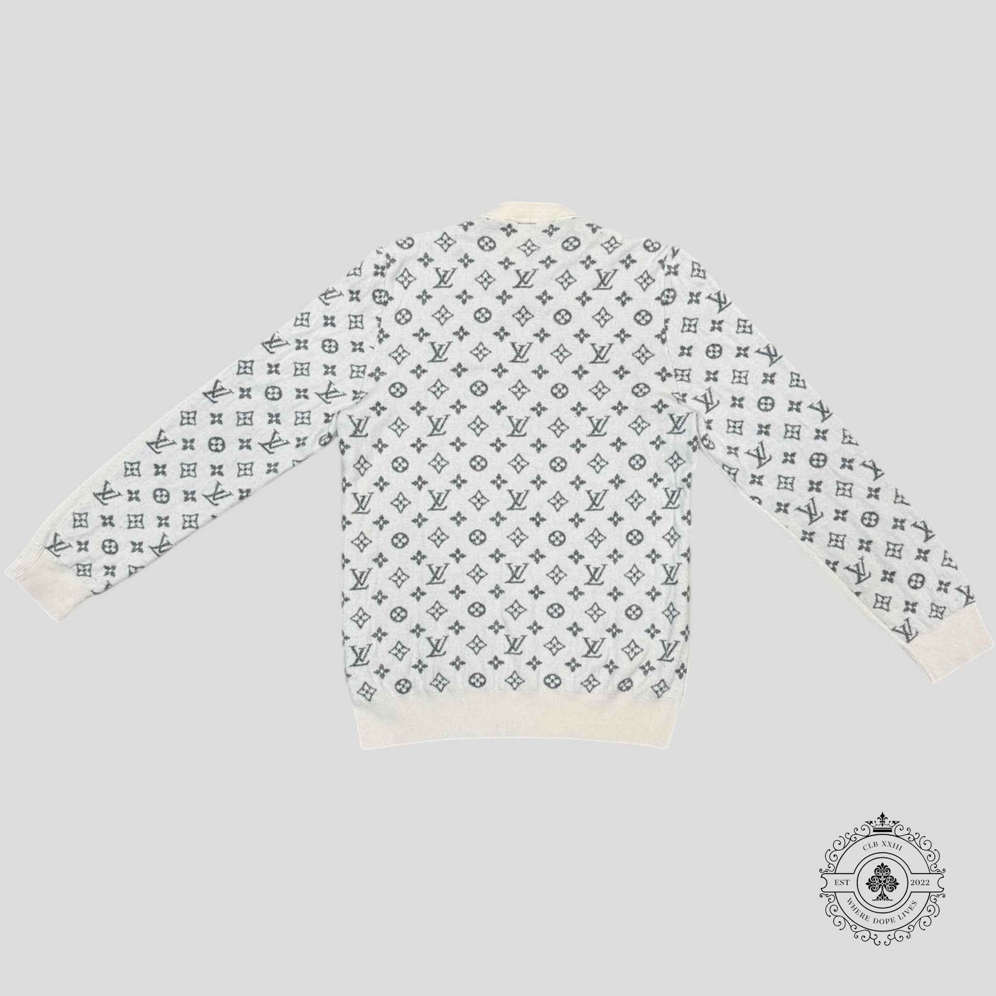 Louis Vuitton Half Monogram Cashmere Sweater in White
