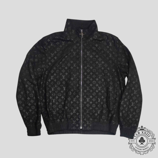 Louis Vuitton Monogram Embossed Tracksuit Jacket in Black