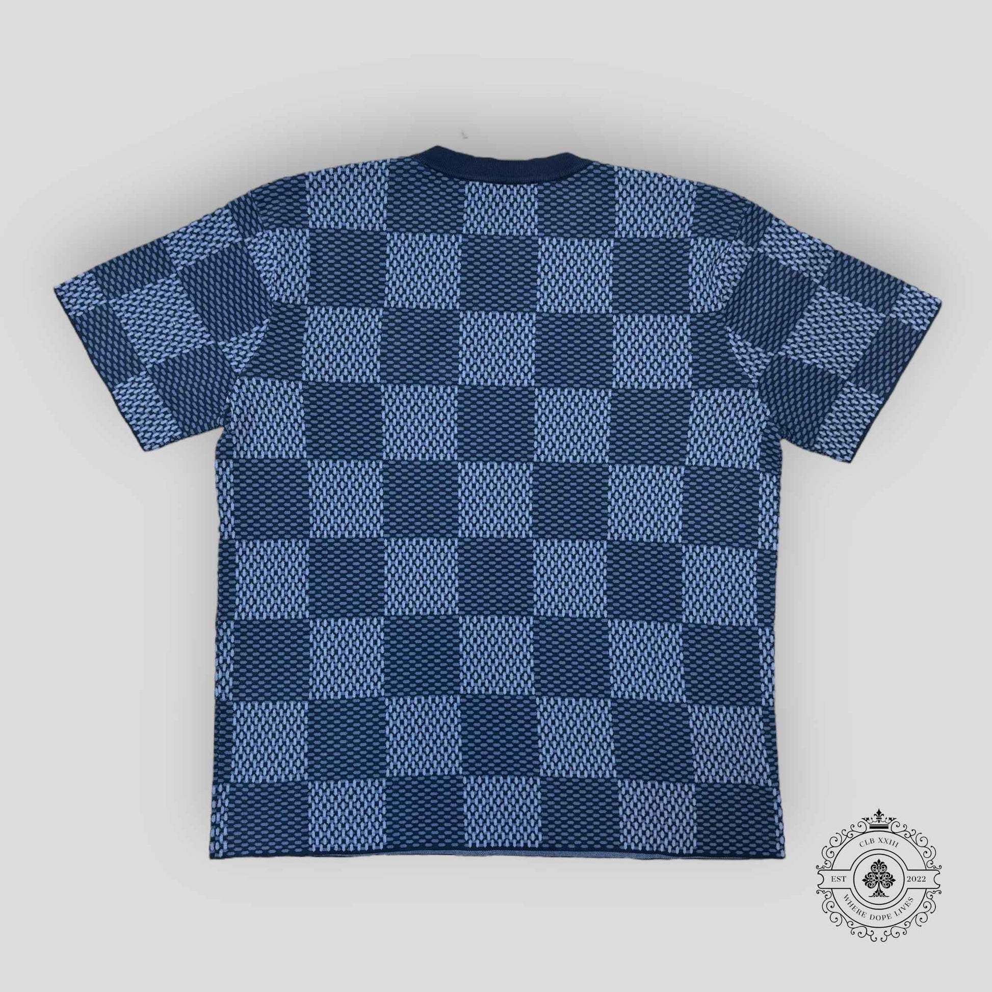 Louis Vuitton Damier Short-Sleeved Crewneck With LV Crystal Patch