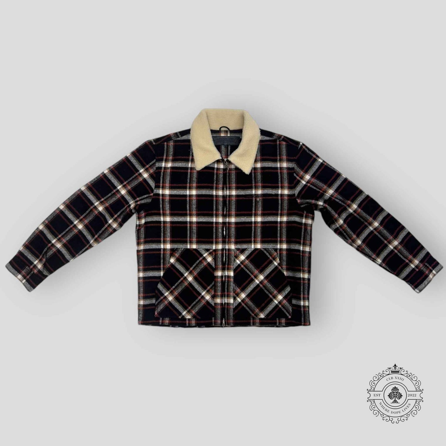 Chrome Hearts Shearling Collar Zip-up Jacket