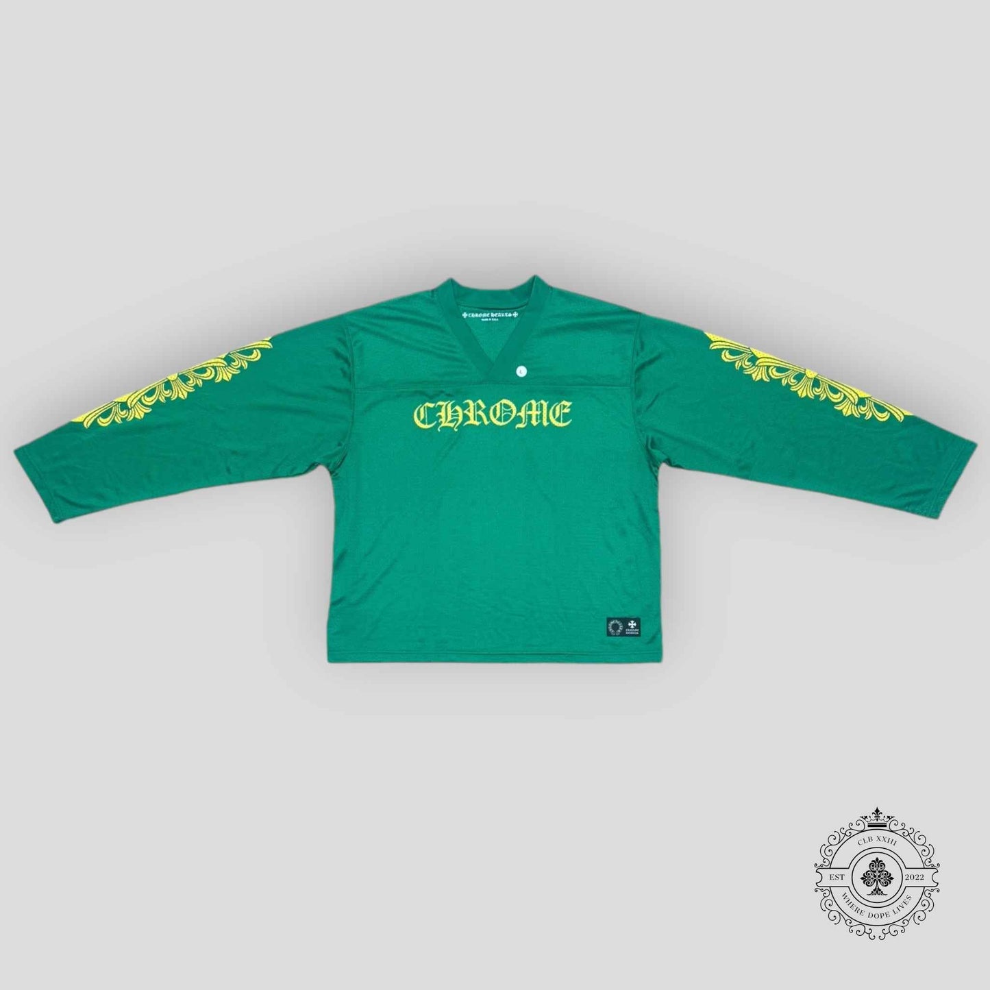 Chrome Hearts Mesh Warm Up Jersey in Green / Yellow