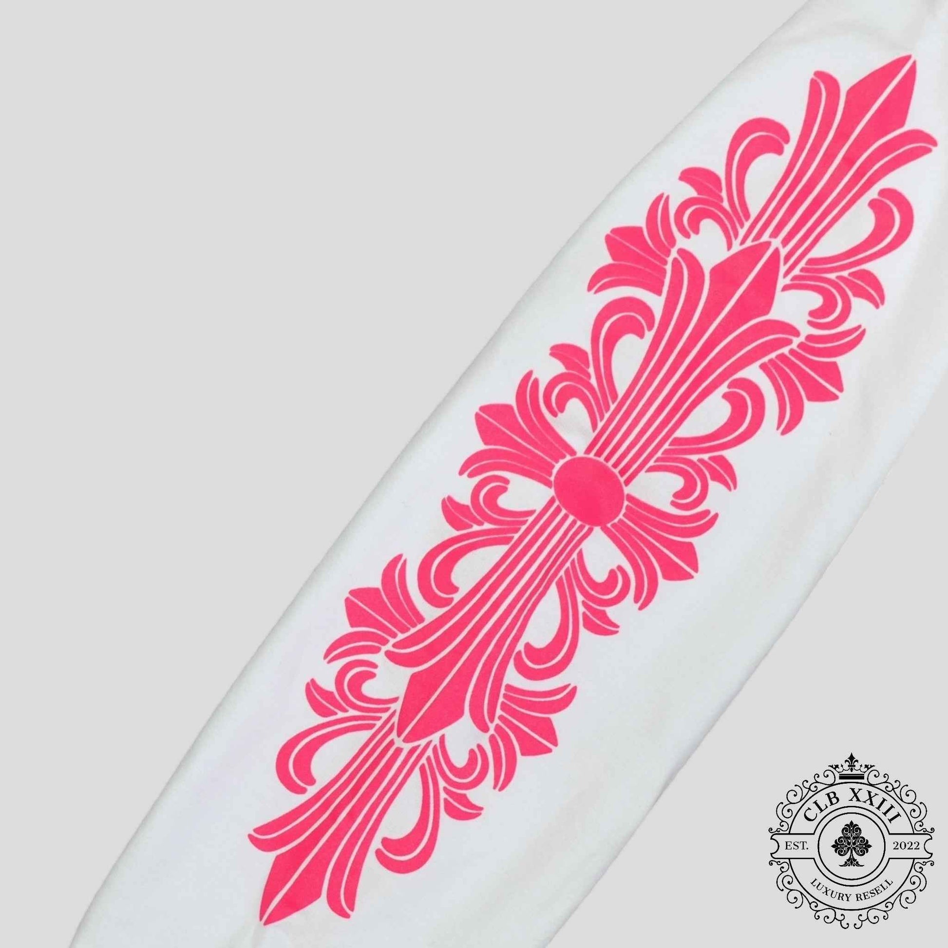 Chrome Hearts Horseshoe Logo Hoodie in White/Pink
