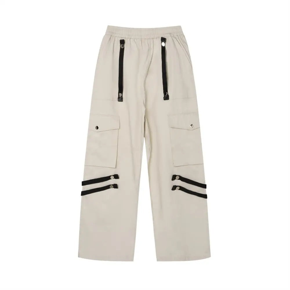 Striped Ribbon Cargo Pants