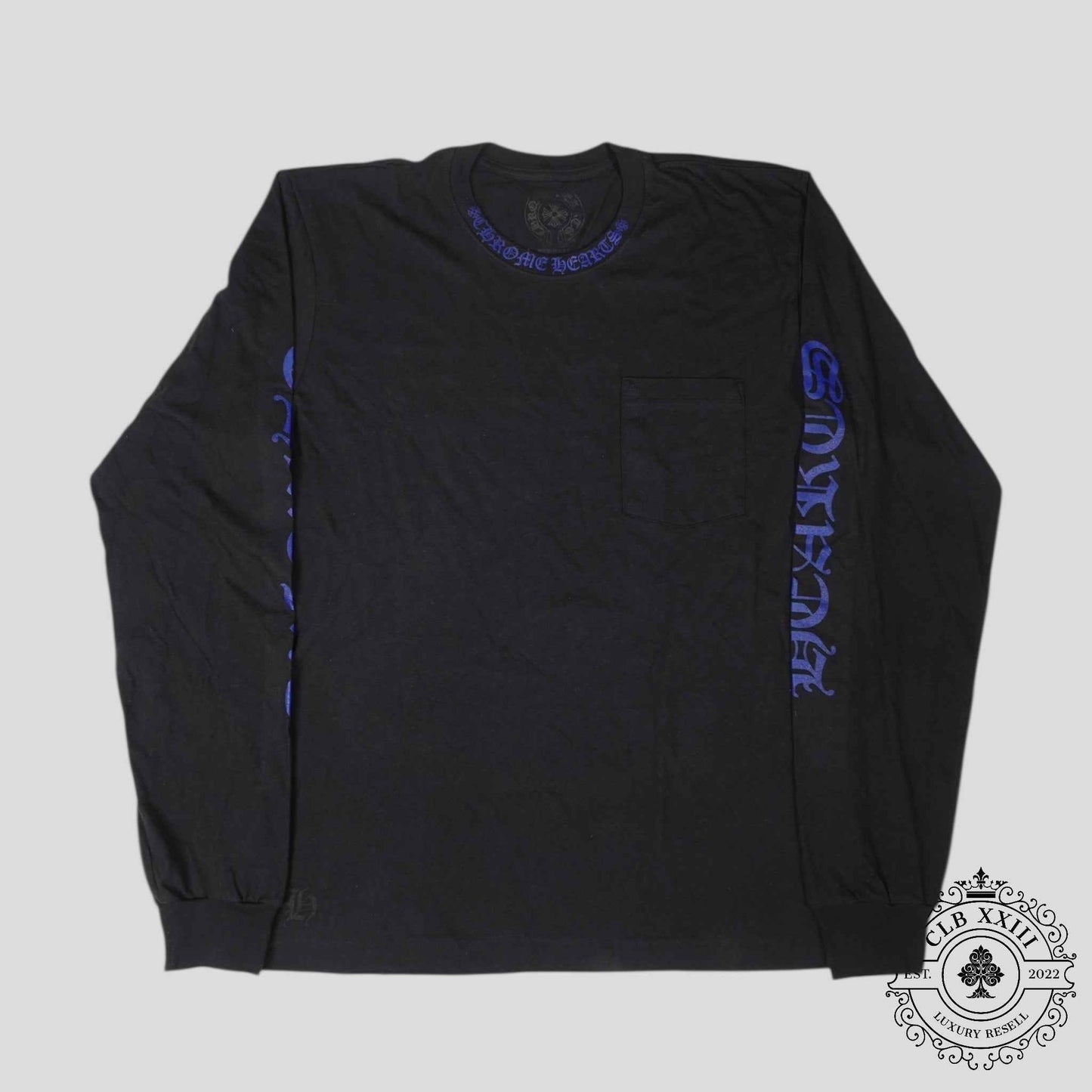 Chrome Hearts Neck Logo Long Sleeve in Black/Blue