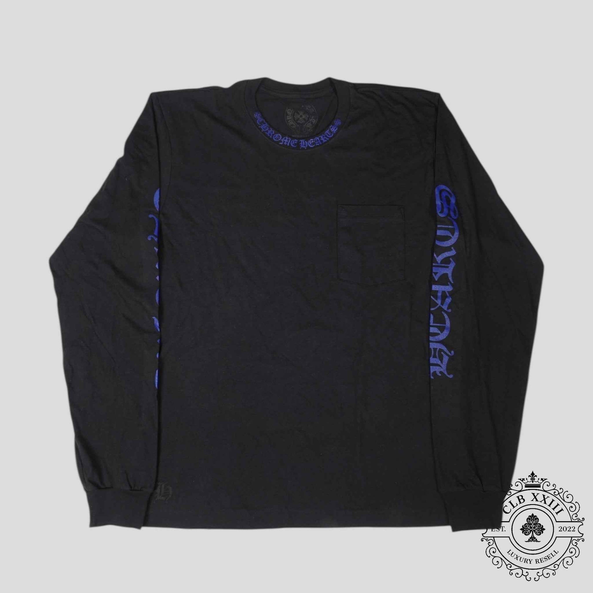 Chrome Hearts Neck Logo Long Sleeve in Black/Blue