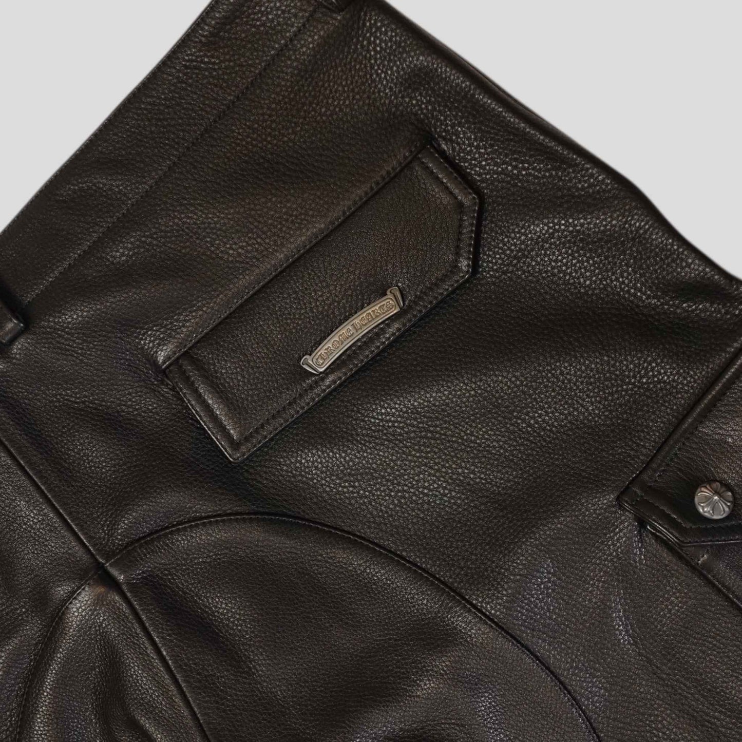 Chrome Hearts Devil Dog Leather Pants in Black