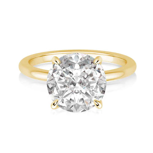 Rodiffy Moissanite 2.0 Ct Round Cut Yellow Gold Promise Ring