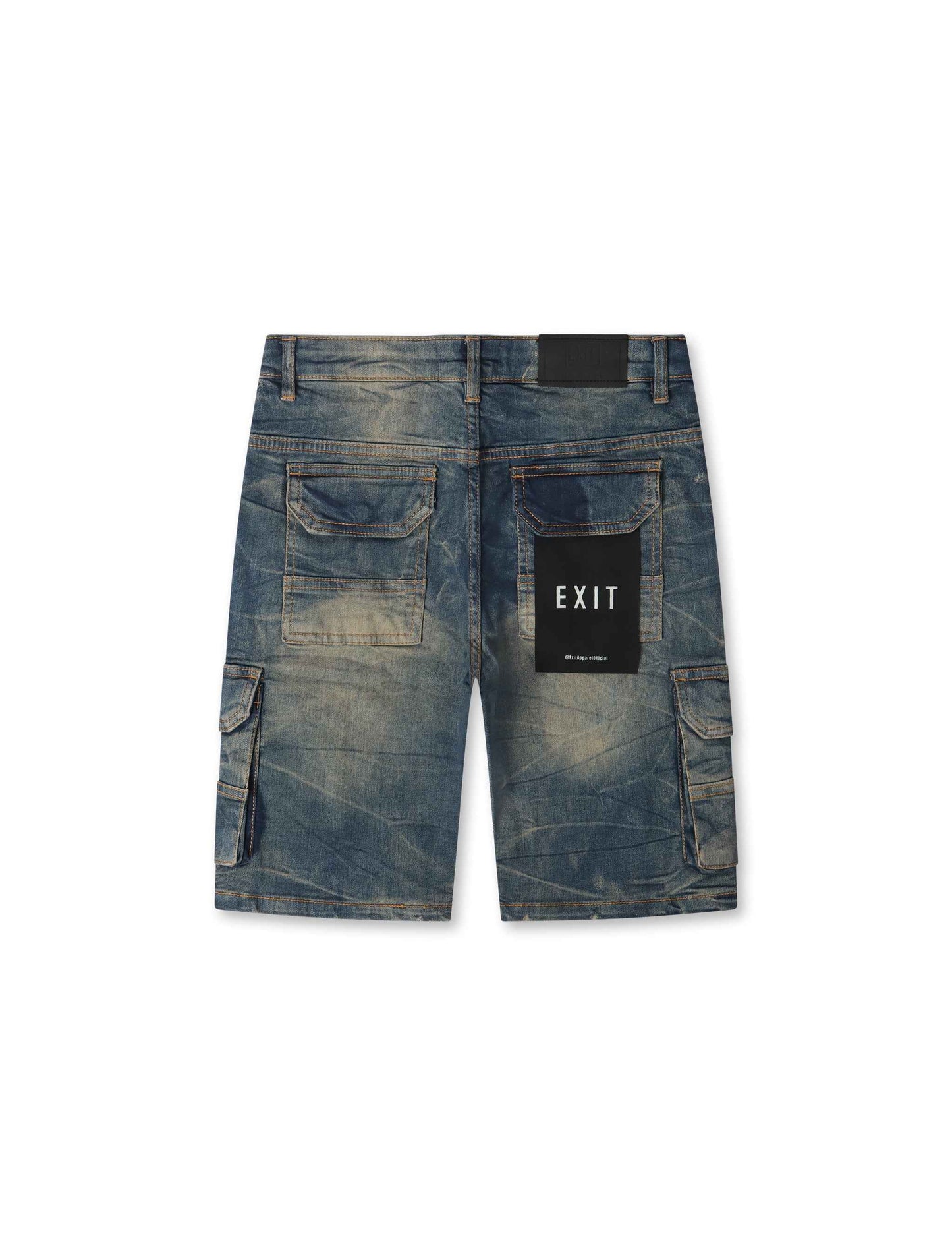 Exit Apparel Cargo Denim Shorts - Blue