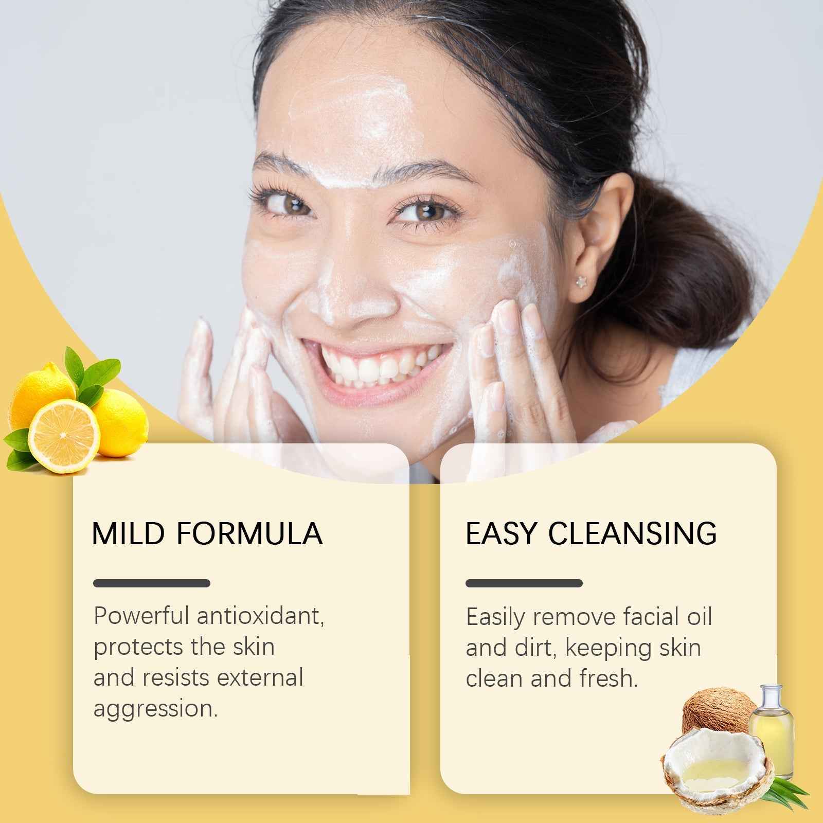 EELHOE Lemon Turmeric Acid Soap, Gently Cleanses, Moisturizes And Brightening Skin Square Cleanser