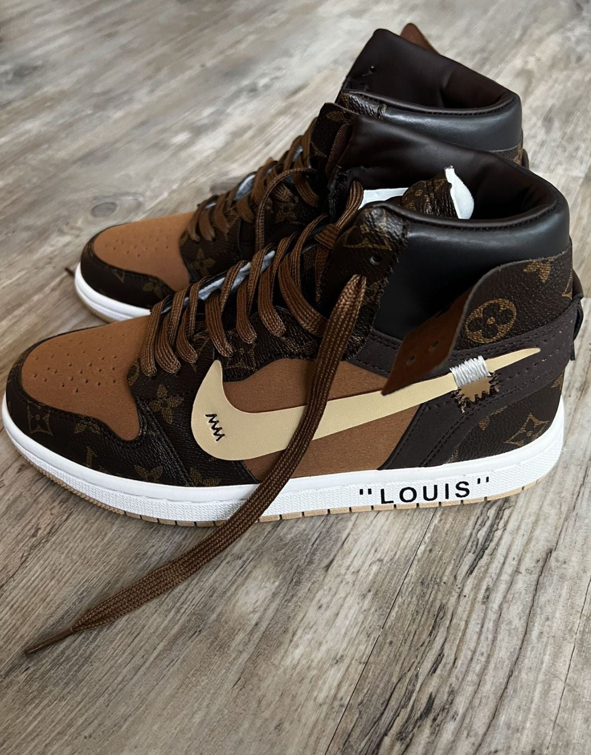Custom Air Jordan 1 Monogram High Q  With Original Box