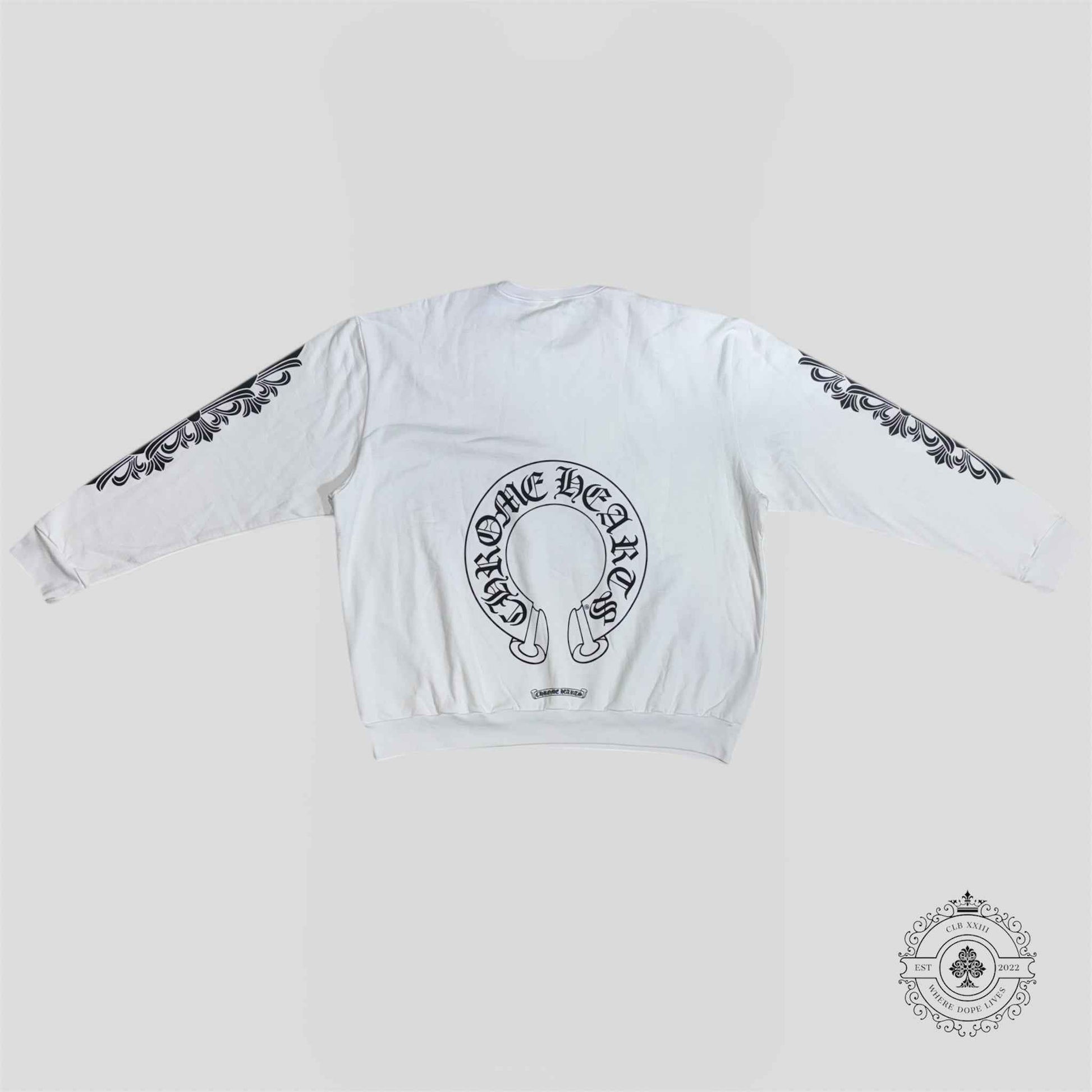 Chrome Hearts Horseshoe Logo Crewneck in White