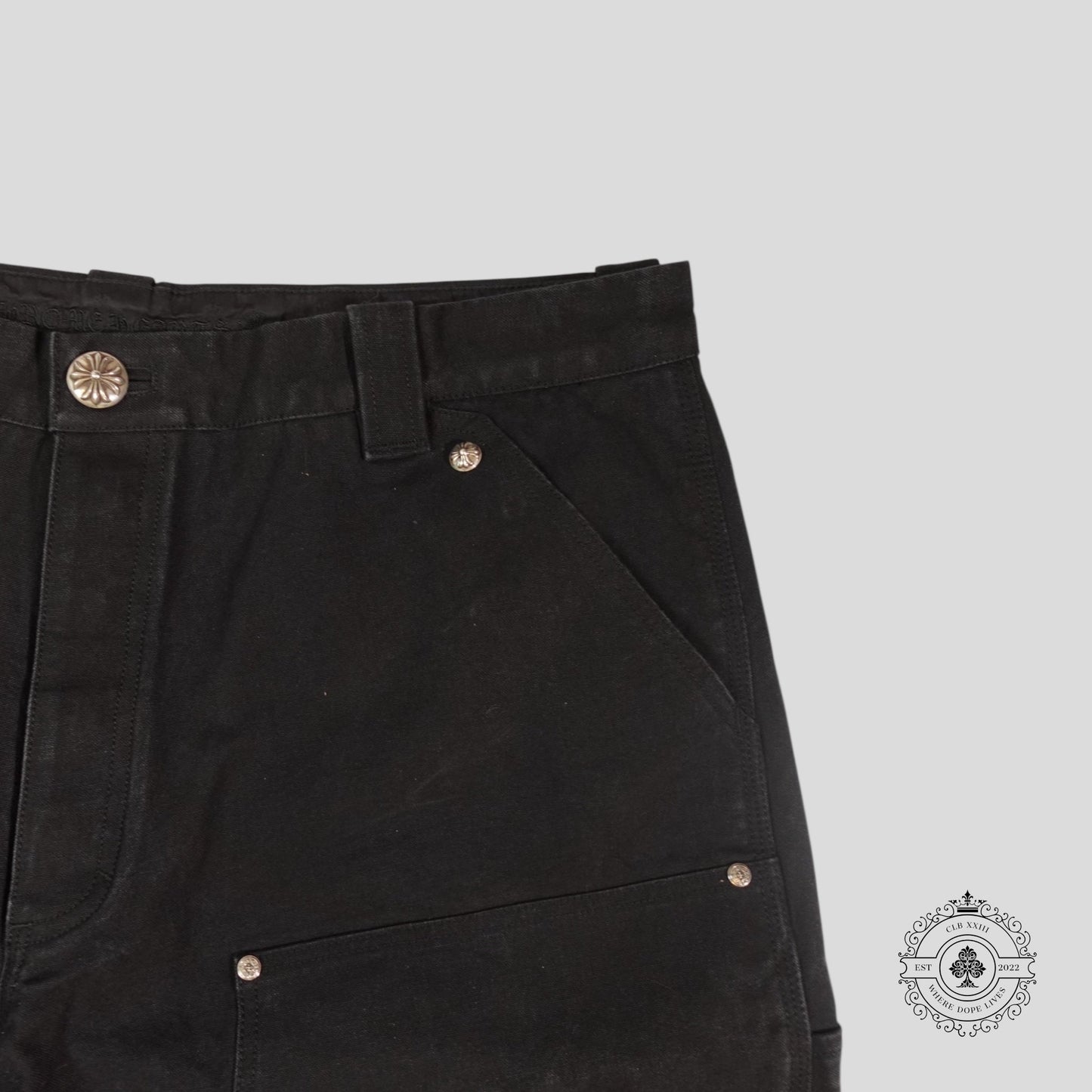 Chrome Hearts 13 Cross Patch Carpenter Shorts in Black