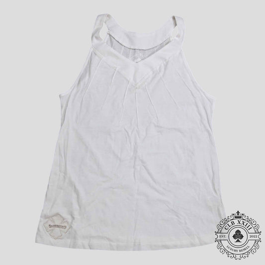 Chrome Hearts Leather Plus Patch Tank Top in White