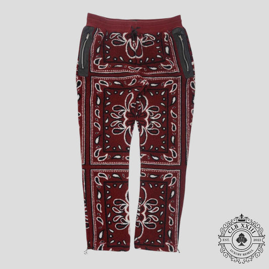 Amiri Bandana Fleece Pants in Red