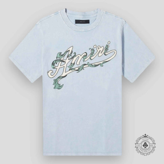 Amiri Filigree Tee in Ashley Blue