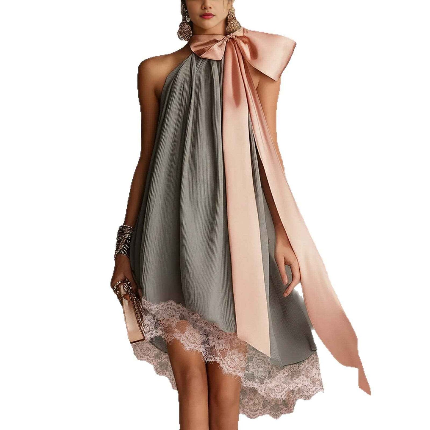 Style Strapless Printed Fitted Slimming Vacation Long Dress for Women
