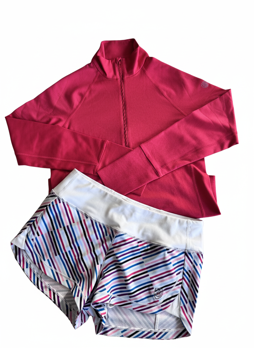 Foudy Mid-Weight Long Sleeve ½ Zip Top - JUSTLUXURY