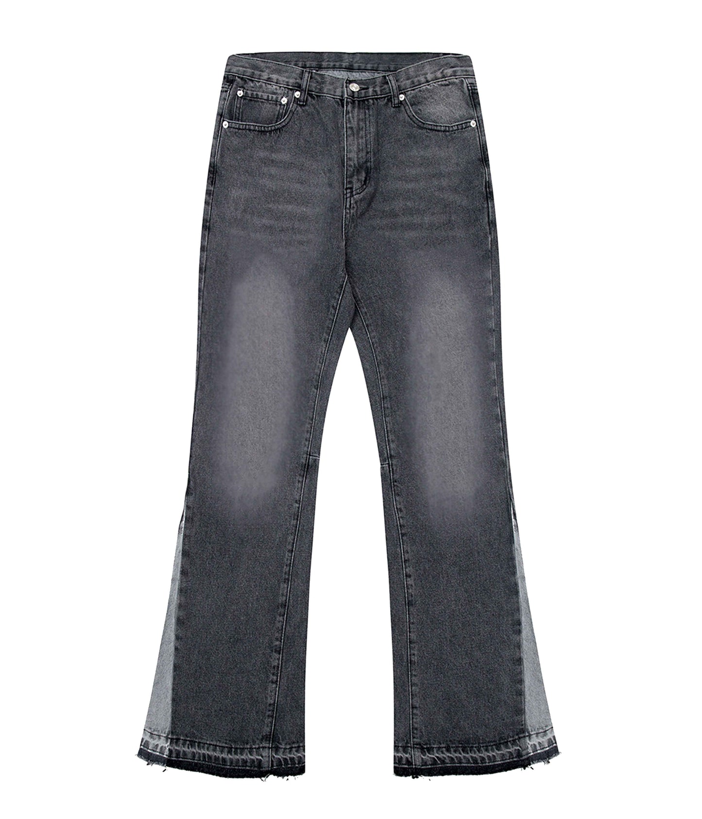 CHARCOAL SPLIT FLARE DENIM