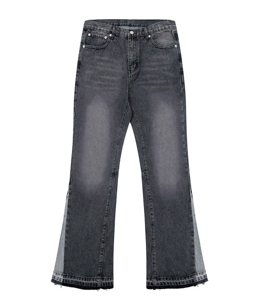 CHARCOAL SPLIT FLARE DENIM
