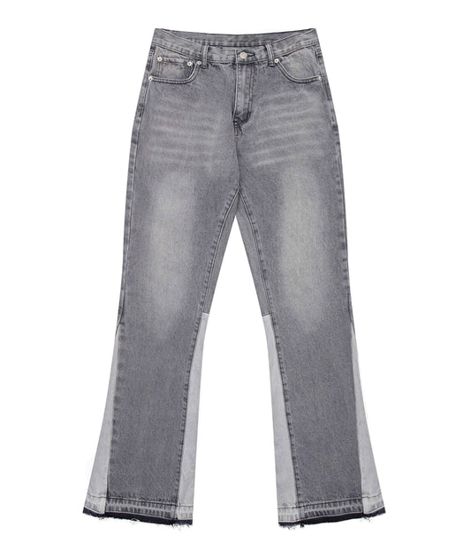 GREY SPLIT FLARE DENIM