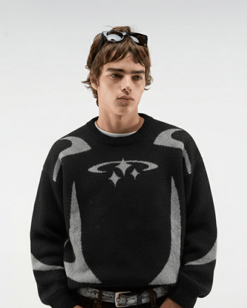 Knitted Sweater Circle Star