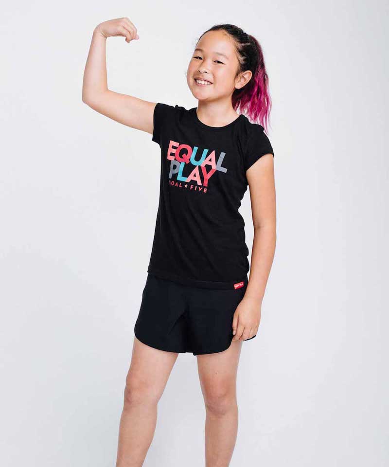 Equal Play Girls' Black T Shirt - JUSTLUXURY