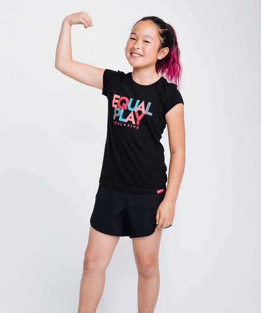 Equal Play Girls' Black T Shirt - JUSTLUXURY