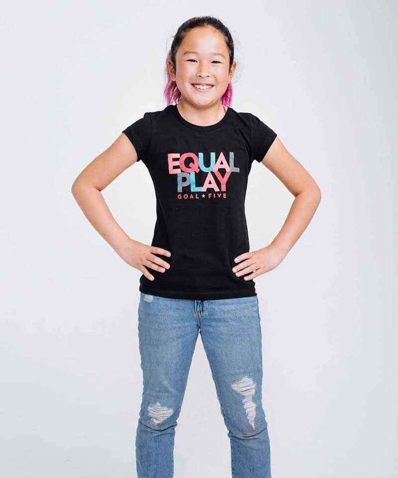 Equal Play Girls' Black T Shirt