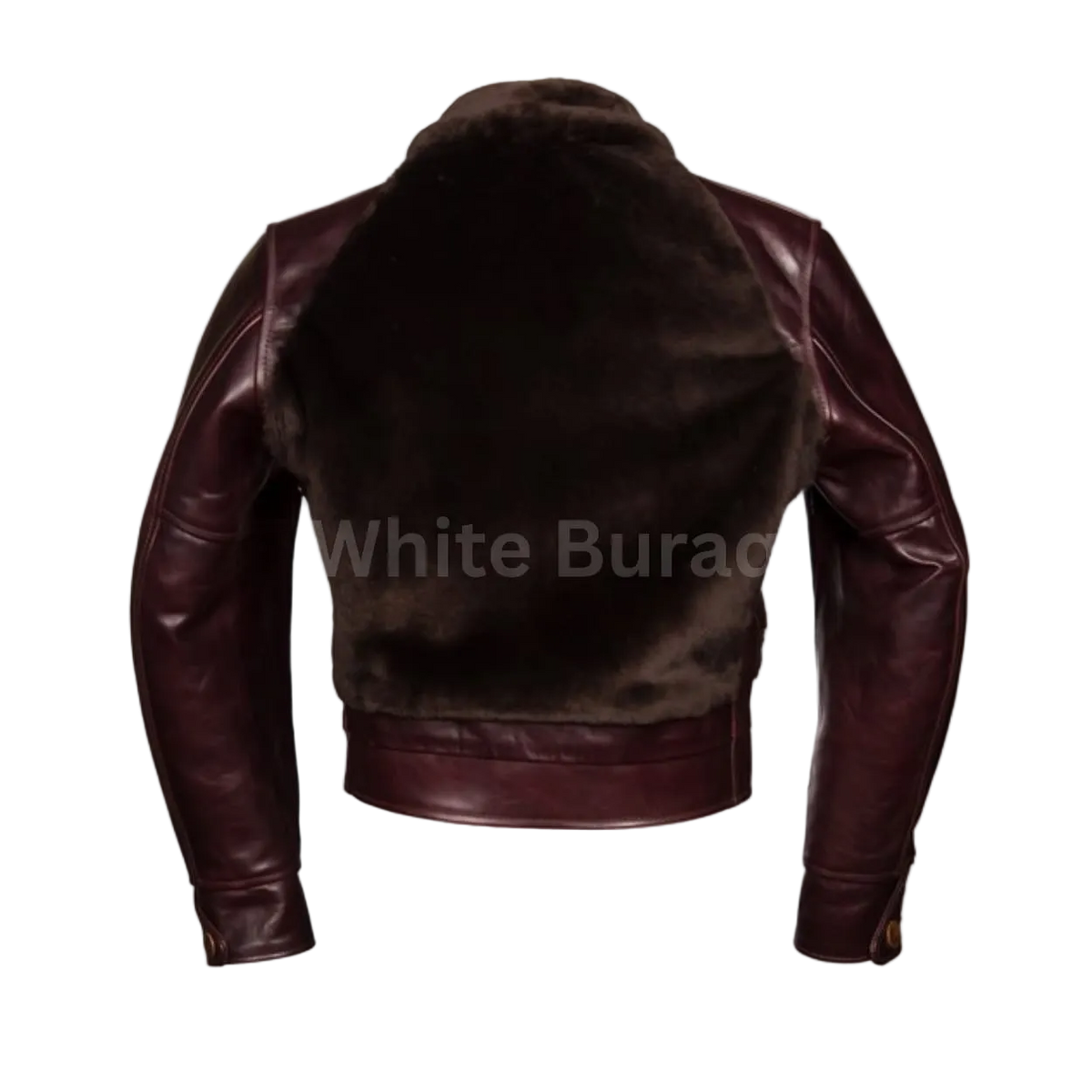 Men's Distressed Brown Vintage Leather Jacket with Mouton Fur Panels