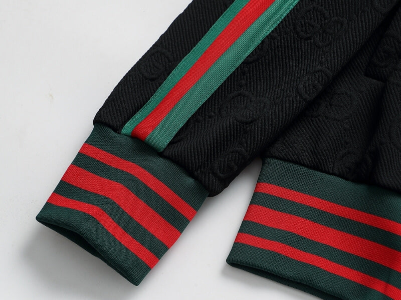 Gucci GG Monogram Embossed Tracksuit Black Web Stripe CUSTOM