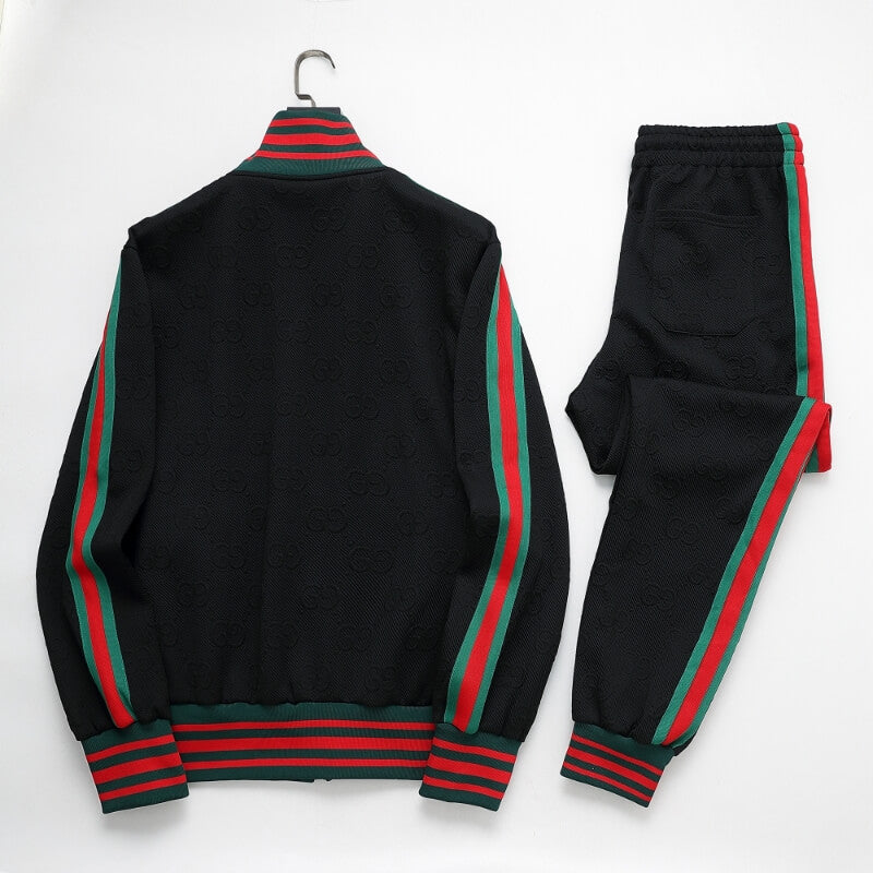 Gucci GG Monogram Embossed Tracksuit Black Web Stripe CUSTOM