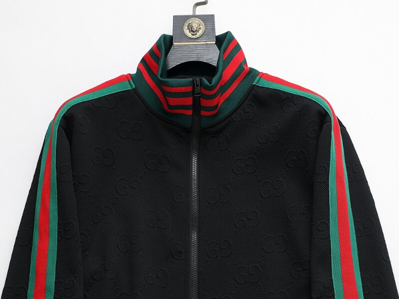 Gucci GG Monogram Embossed Tracksuit Black Web Stripe CUSTOM