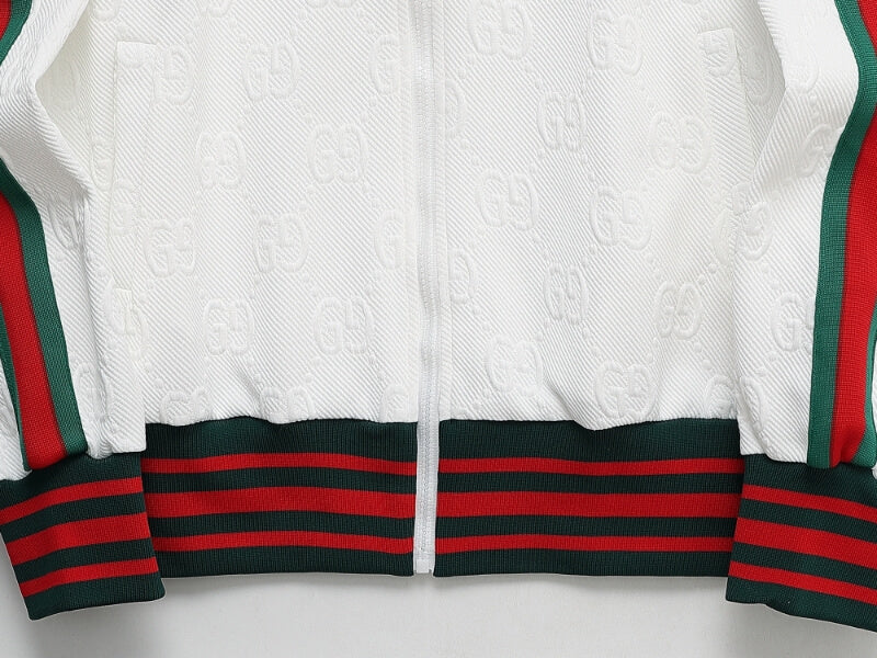 Gucci GG Monogram Embossed Tracksuit White Web Stripe CUSTOM