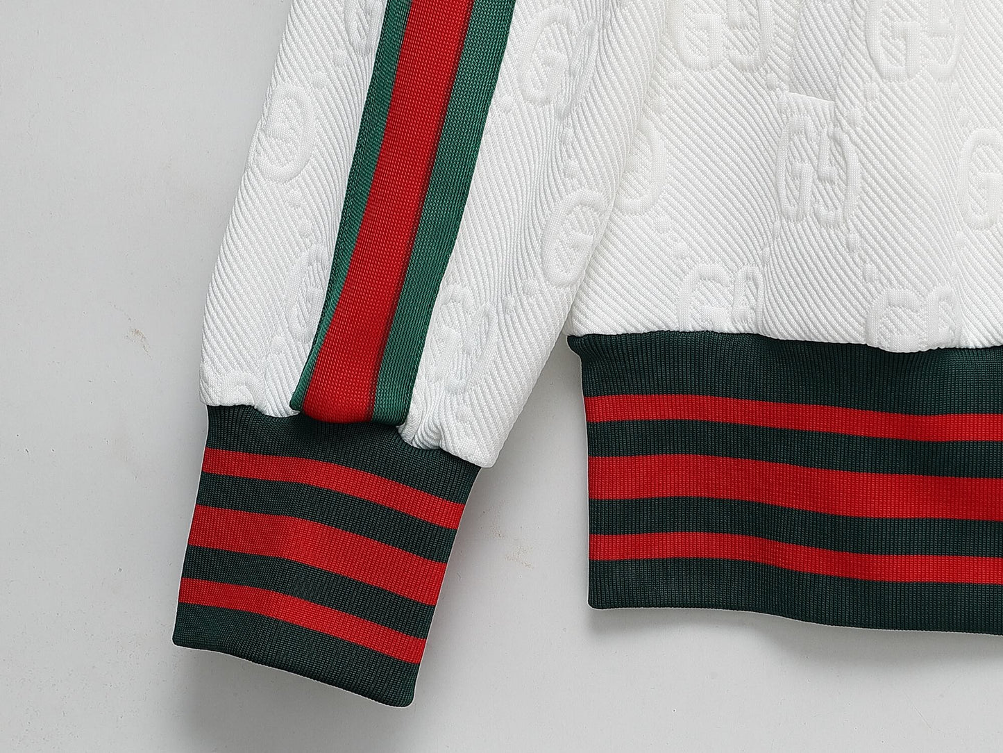 Gucci GG Monogram Embossed Tracksuit White Web Stripe CUSTOM
