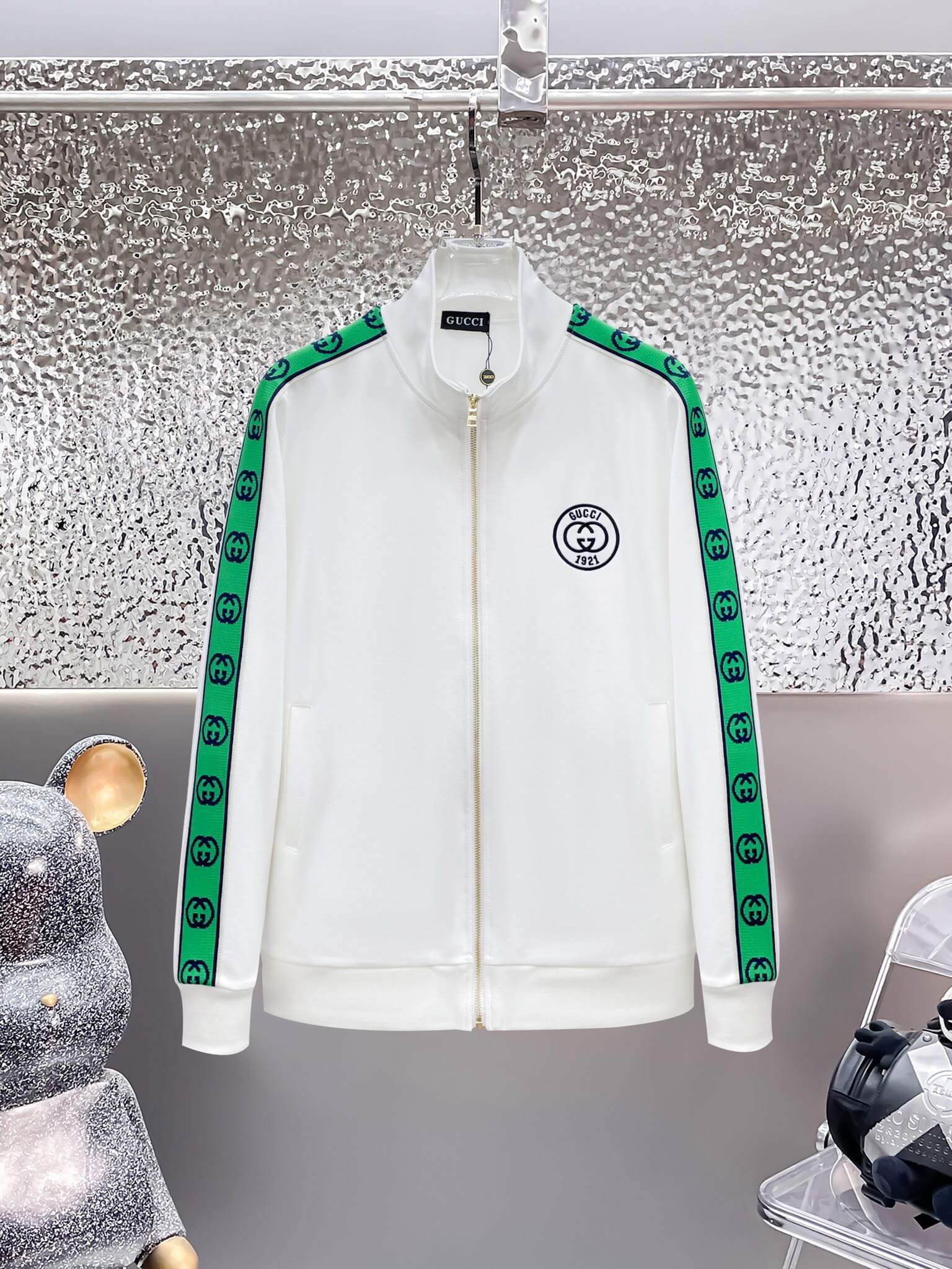 Gucci Interlocking G Gucci 1921 Technical Jersey Tracksuit White CUSTOM