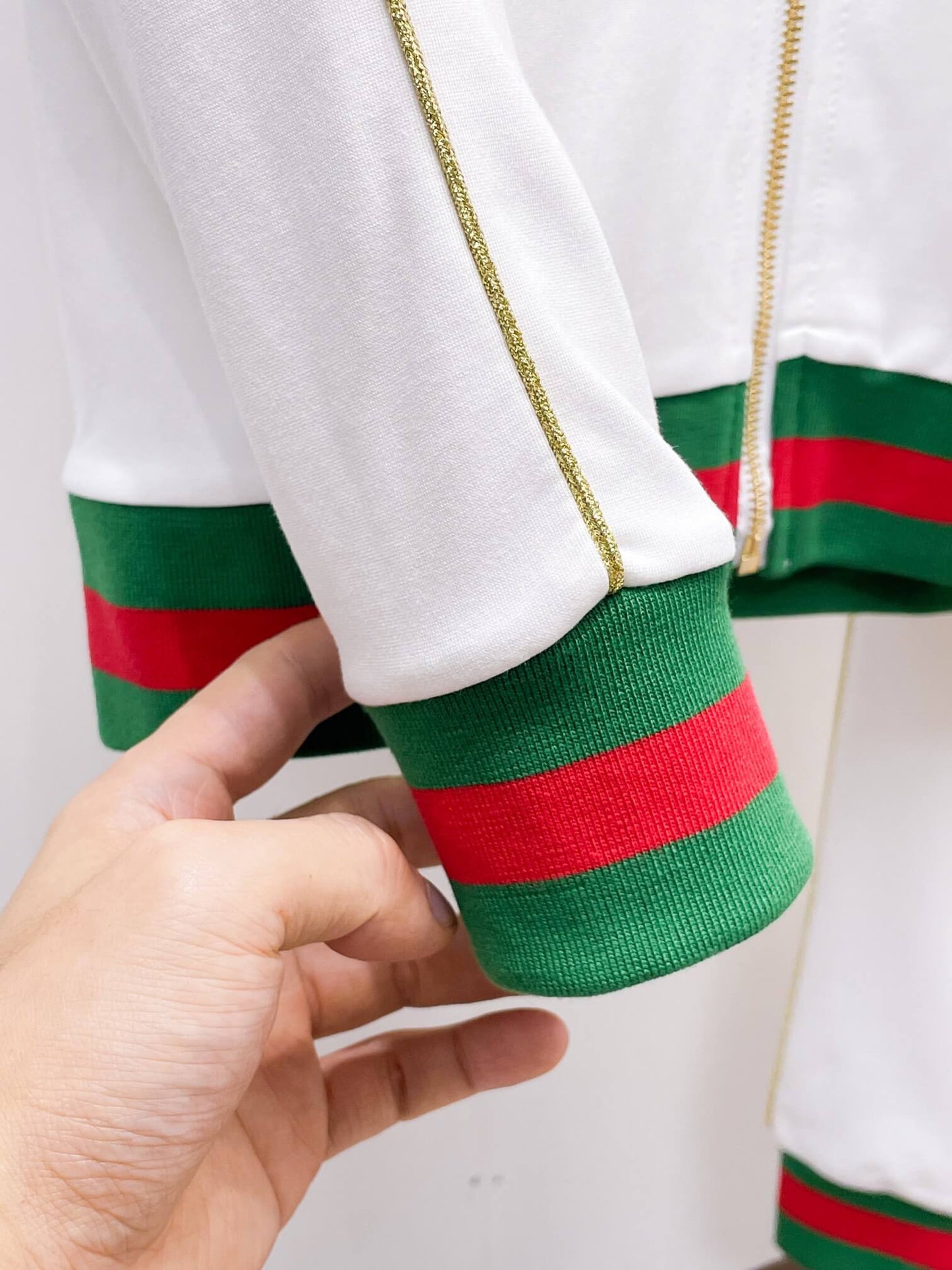 Gucci Round Interlocking G Technical Jersey Tracksuit White CUSTOM