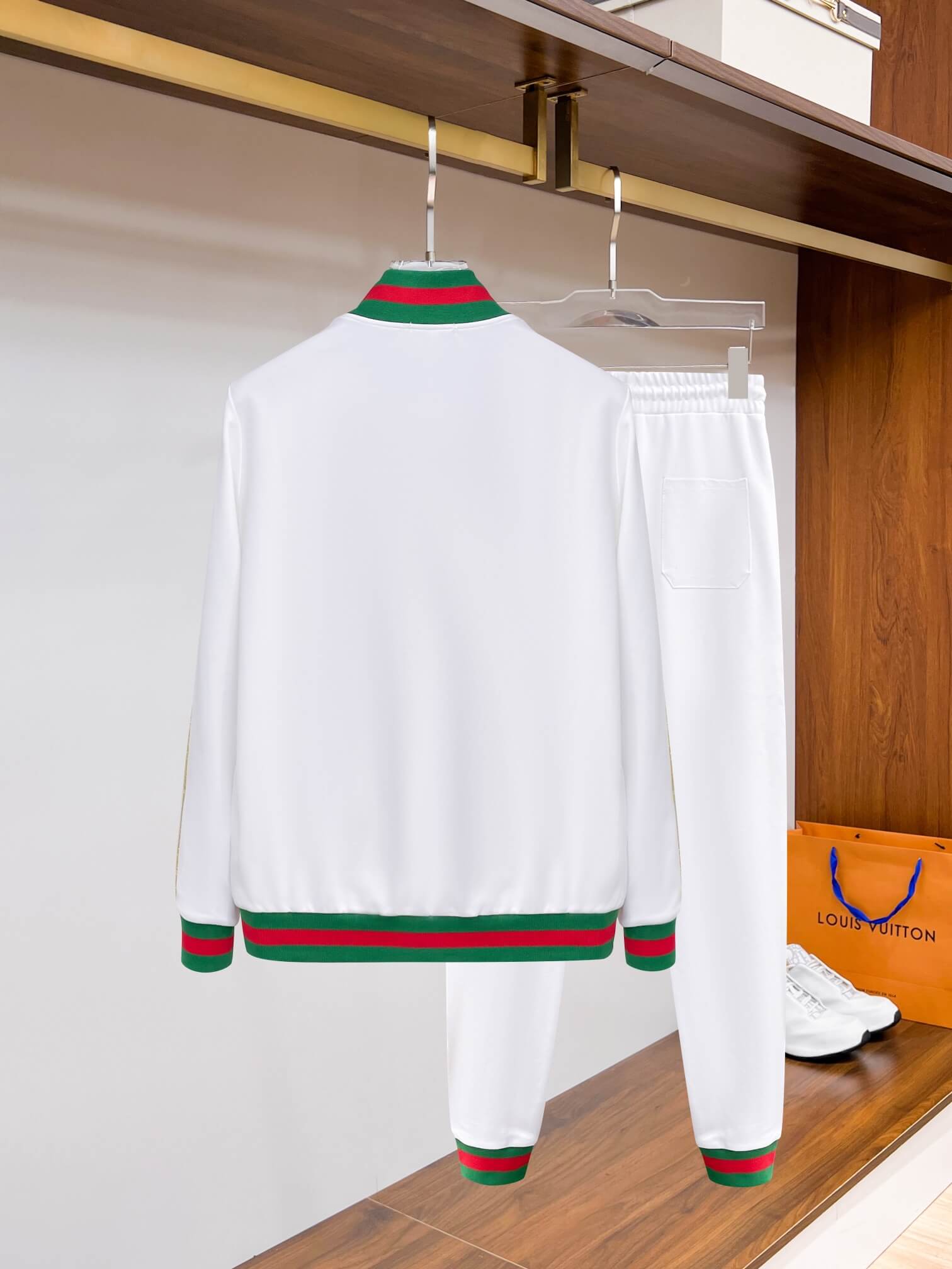 Gucci Round Interlocking G Technical Jersey Tracksuit White CUSTOM