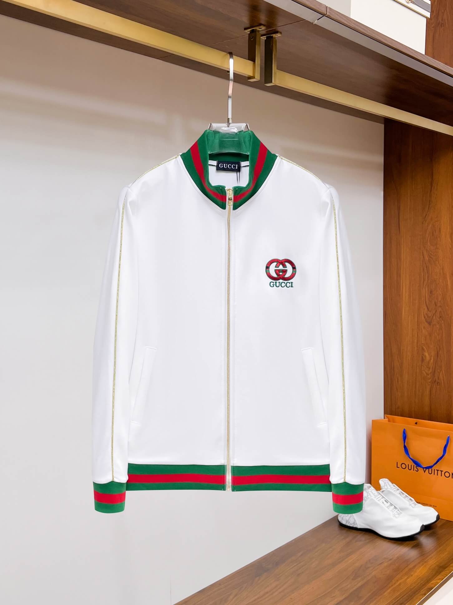 Gucci Round Interlocking G Technical Jersey Tracksuit White CUSTOM