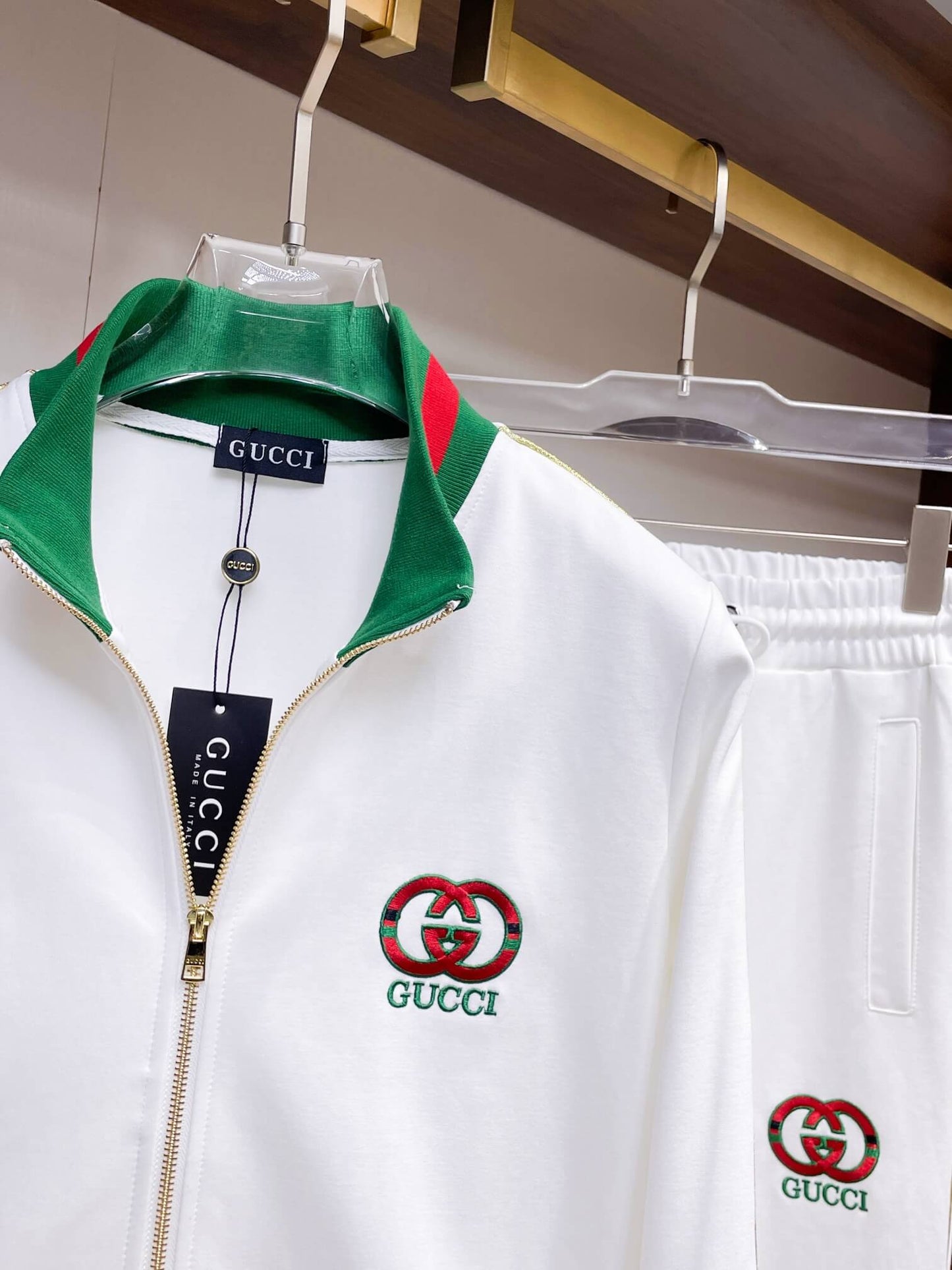 Gucci Round Interlocking G Technical Jersey Tracksuit White CUSTOM