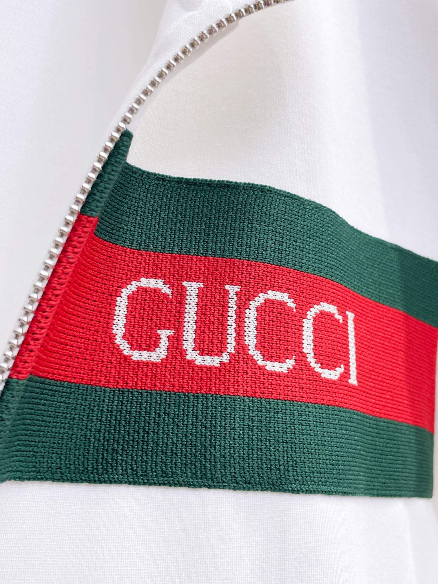 Gucci Web Stripe Technical Jersey Tracksuit White with Logo Chest Band CUSTOM