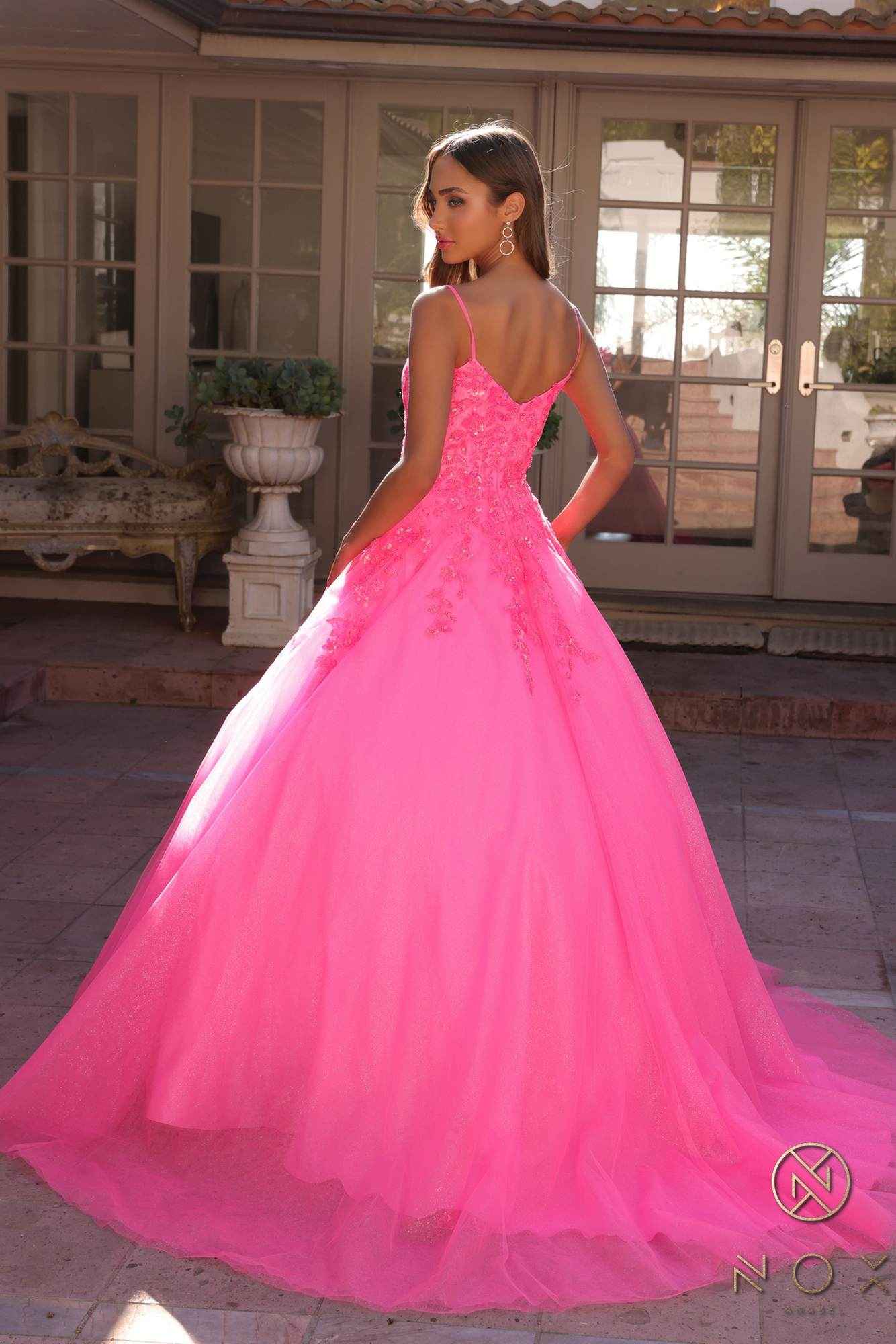Nox Anabel H1464 Square Neck Poofy A-Line Quinceanera Gown