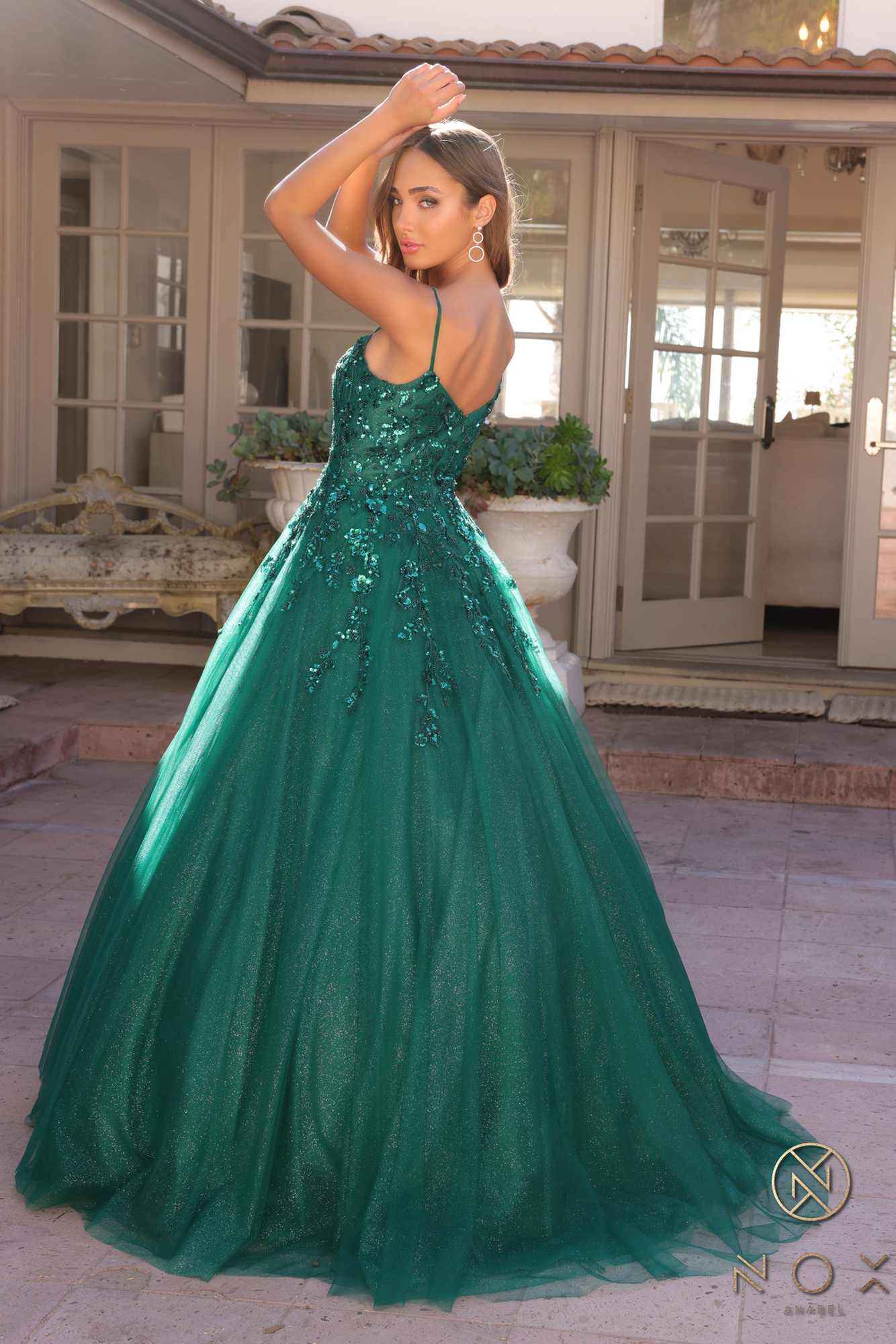 Nox Anabel H1464 Square Neck Poofy A-Line Quinceanera Gown