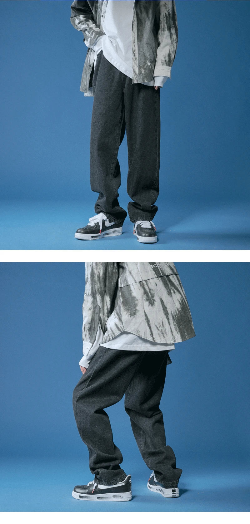 Straight Hip-hop Drawstring Wide Leg Pants